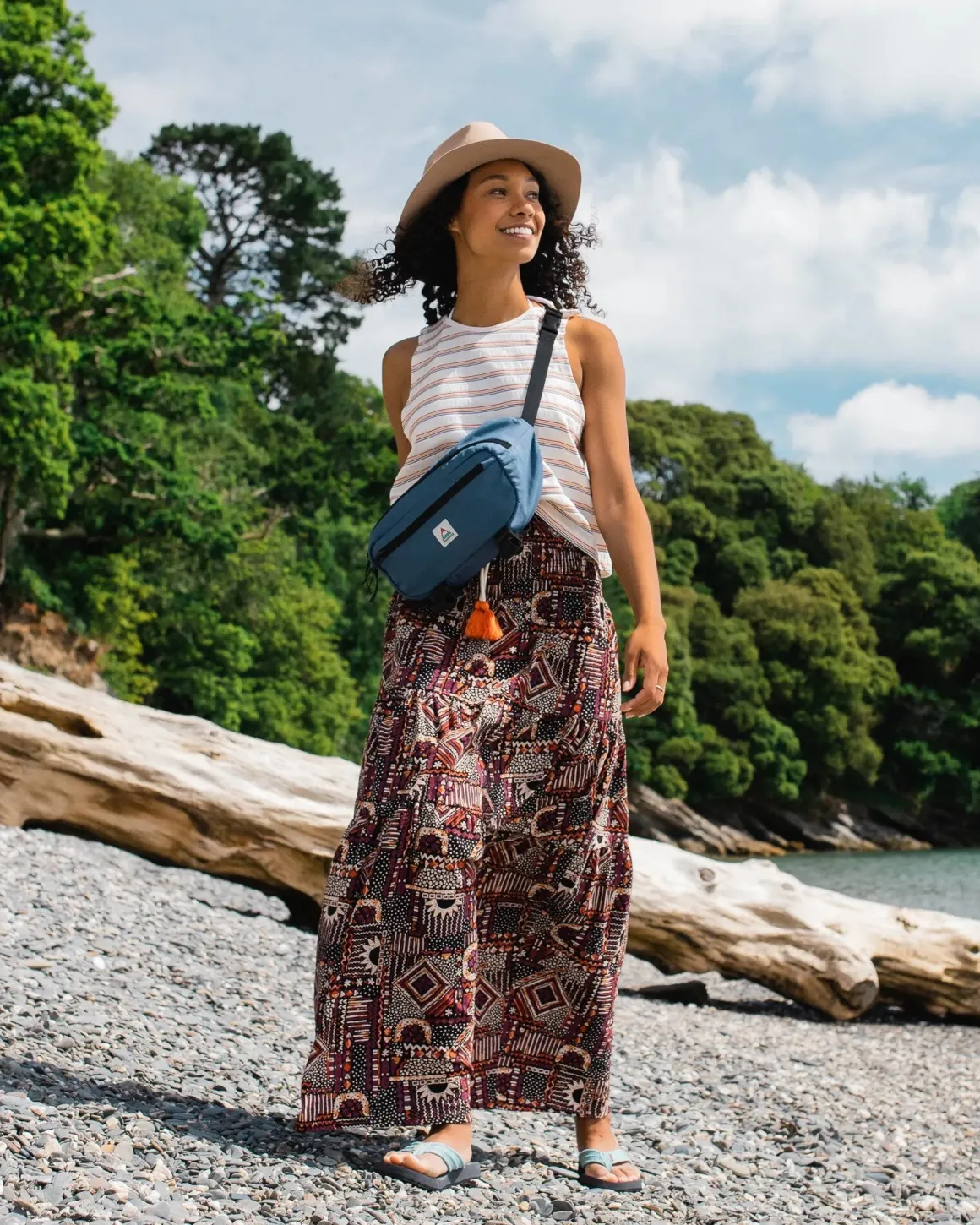 Fareway Recycled Cotton Maxi Skirt - Vintage Patchwork Black/Multi