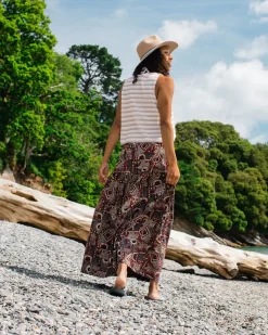 Fareway Recycled Cotton Maxi Skirt - Vintage Patchwork Black/Multi