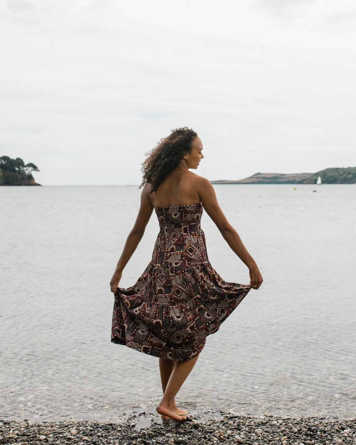 Fareway Recycled Cotton Maxi Skirt - Vintage Patchwork Black/Multi