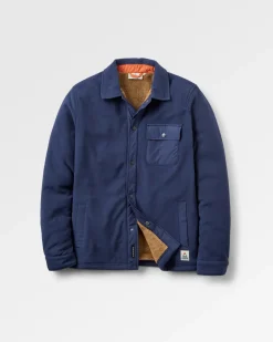 Firelight Sherpa Lined Shirt Jacket - Rich Navy