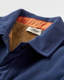 Firelight Sherpa Lined Shirt Jacket - Rich Navy