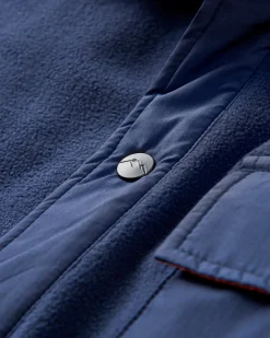 Firelight Sherpa Lined Shirt Jacket - Rich Navy