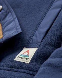 Firelight Sherpa Lined Shirt Jacket - Rich Navy