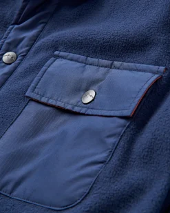 Firelight Sherpa Lined Shirt Jacket - Rich Navy