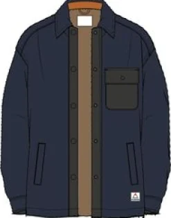 Firelight Sherpa Lined Shirt Jacket - Rich Navy