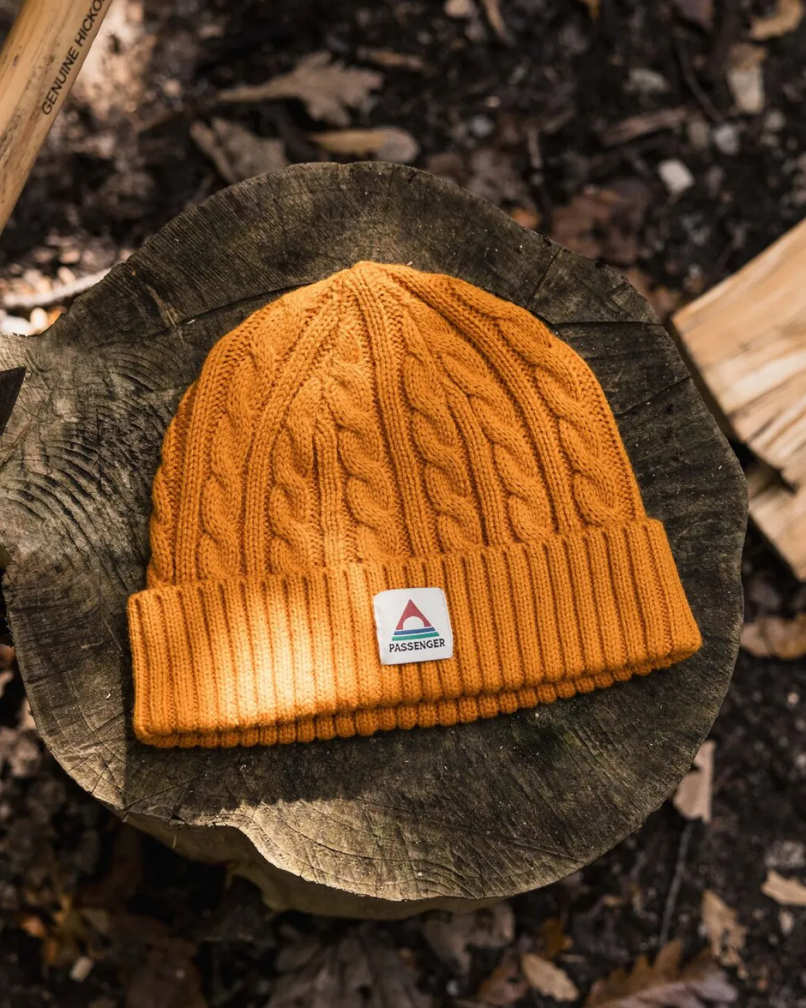 Fireside Recycled Cable Knit Beanie - Sunrise Orange