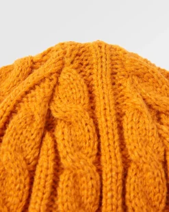 Fireside Recycled Cable Knit Beanie - Sunrise Orange
