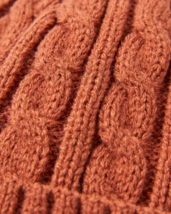 Fireside Recycled Cable Knit Beanie - Baked Clay