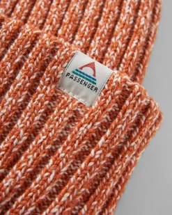 Fisherman Marl Beanie - Burnt Orange