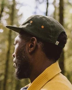 Fixie Recycled Cord 5 Panel Hat - Khaki Green