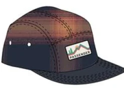 Fixie Recycled Flannel 5 Panel Hat - Rich Navy/ Red Ochre Check