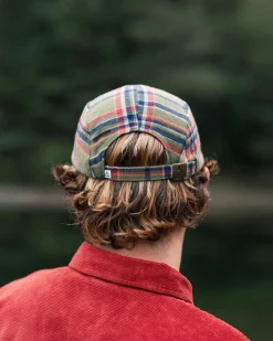 Fixie Recycled Flannel 5 Panel Hat - Khaki Green Check