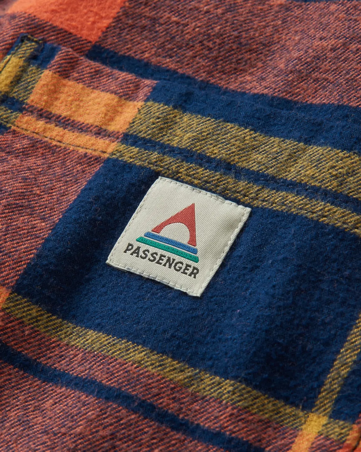 Flint Organic Cotton Shirt Jacket - Rich Navy/Burnt Orange