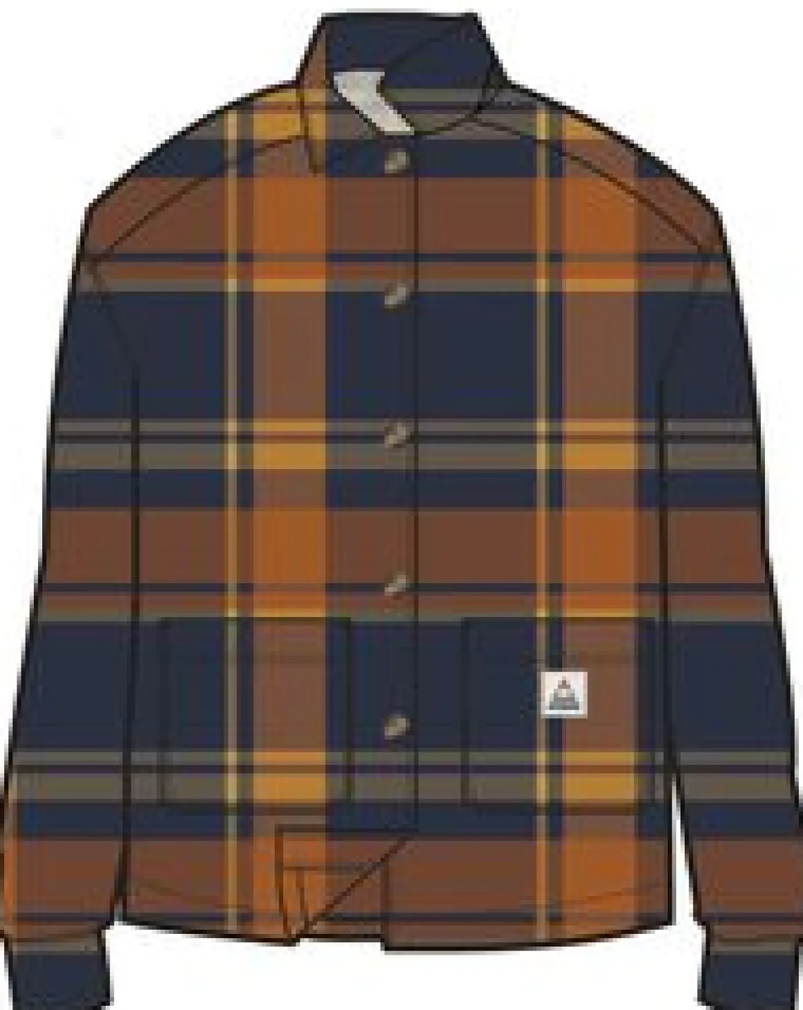 Flint Organic Cotton Shirt Jacket - Rich Navy/Burnt Orange
