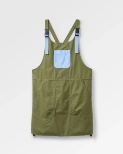 Flo Organic Pinafore Dress - Khaki Green