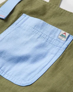 Flo Organic Pinafore Dress - Khaki Green