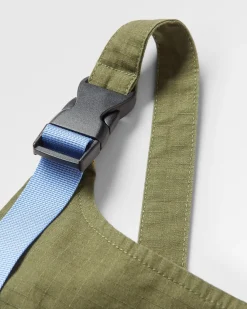 Flo Organic Pinafore Dress - Khaki Green