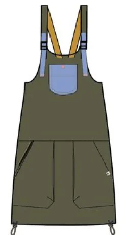 Flo Organic Pinafore Dress - Khaki Green