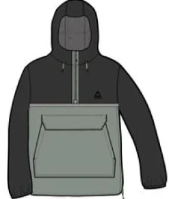 Flow Half Zip Recycled Water Resistant Jacket - True Black/Pistachio