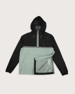 Flow Half Zip Recycled Water Resistant Jacket - True Black/Pistachio