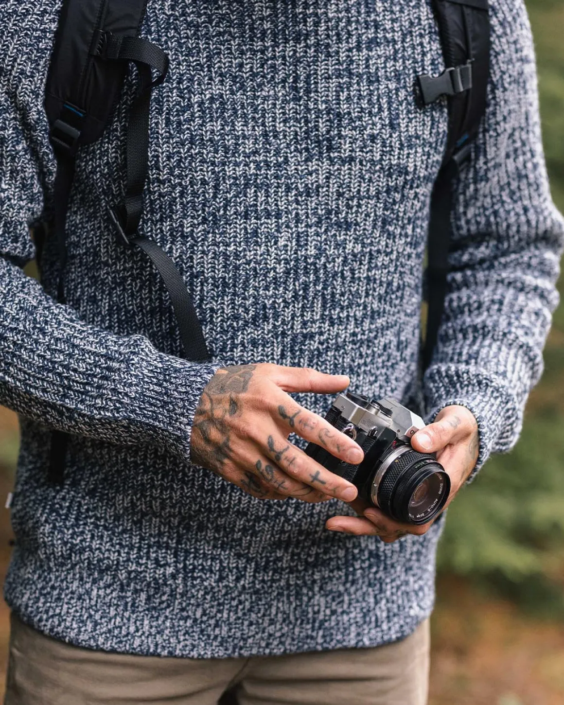 Fog Recycled Knitted Sweater - Gray Marl