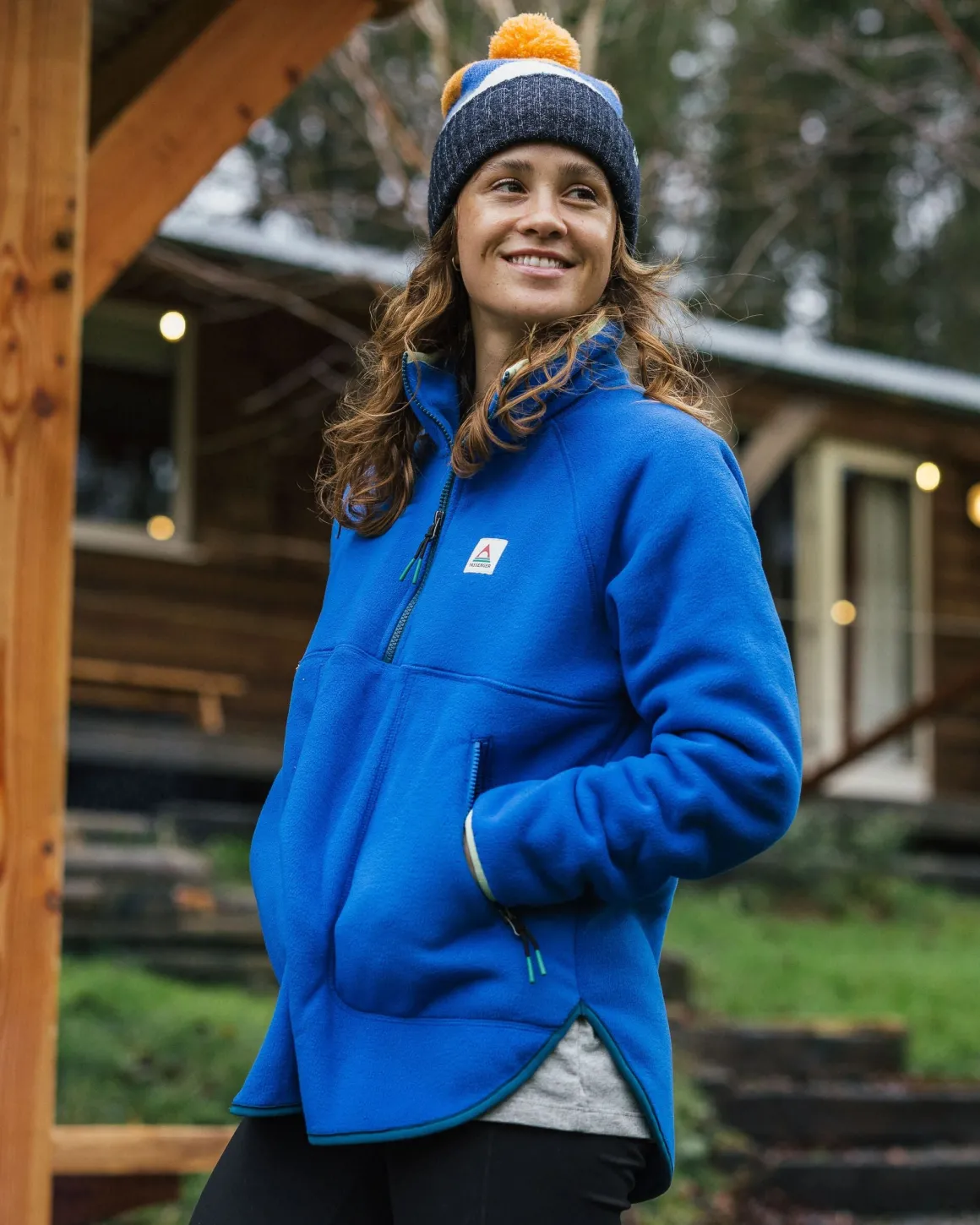 Folksy Recycled Sherpa Fleece - Azure Blue