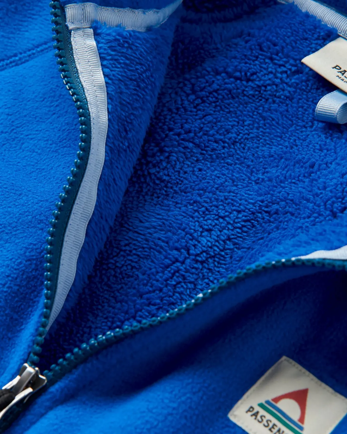 Folksy Recycled Sherpa Fleece - Azure Blue