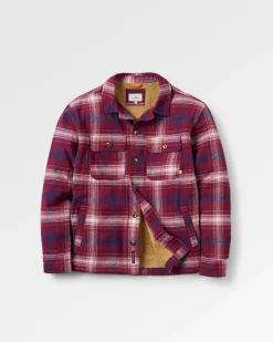 Freestyle Sherpa-Lined Shirt Jacket - Wine/Rich Navy Check