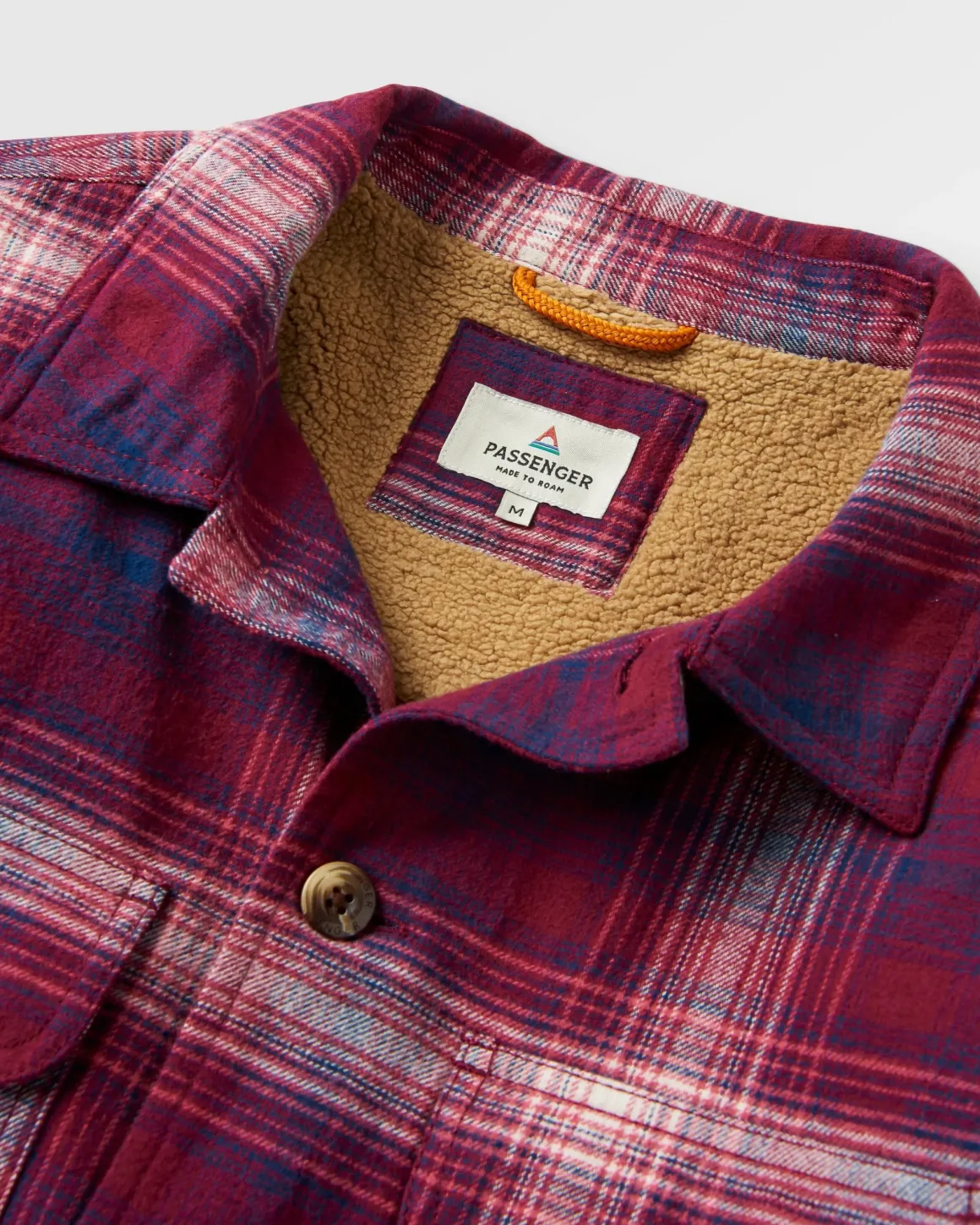 Freestyle Sherpa-Lined Shirt Jacket - Wine/Rich Navy Check