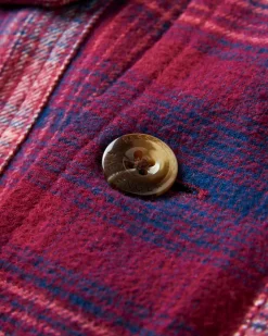 Freestyle Sherpa-Lined Shirt Jacket - Wine/Rich Navy Check