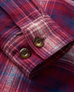 Freestyle Sherpa-Lined Shirt Jacket - Wine/Rich Navy Check