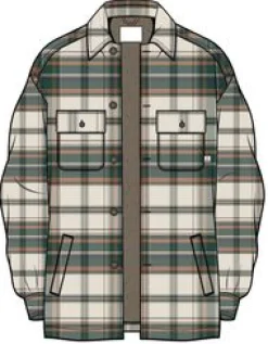 Freestyle Sherpa-Lined Shirt Jacket - Birch/Rain Forest Check