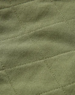 Getaway Recycled Quilted Full Zip Hoodie - Khaki Green