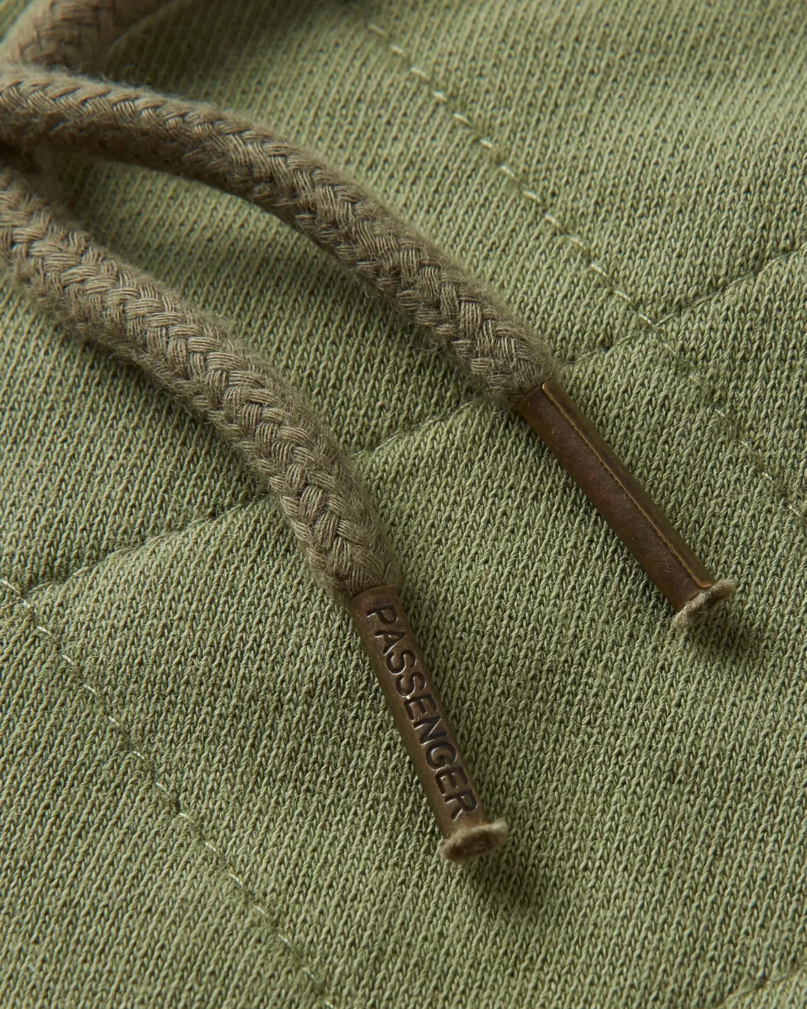 Getaway Recycled Quilted Full Zip Hoodie - Khaki Green