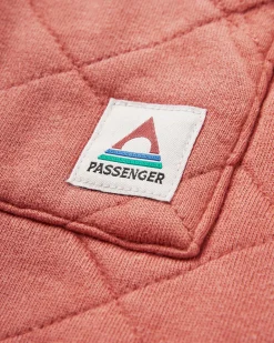 Getaway Recycled Quilted Full Zip Hoodie - Burnt Orange