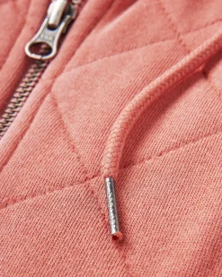 Getaway Recycled Quilted Full Zip Hoodie - Burnt Orange