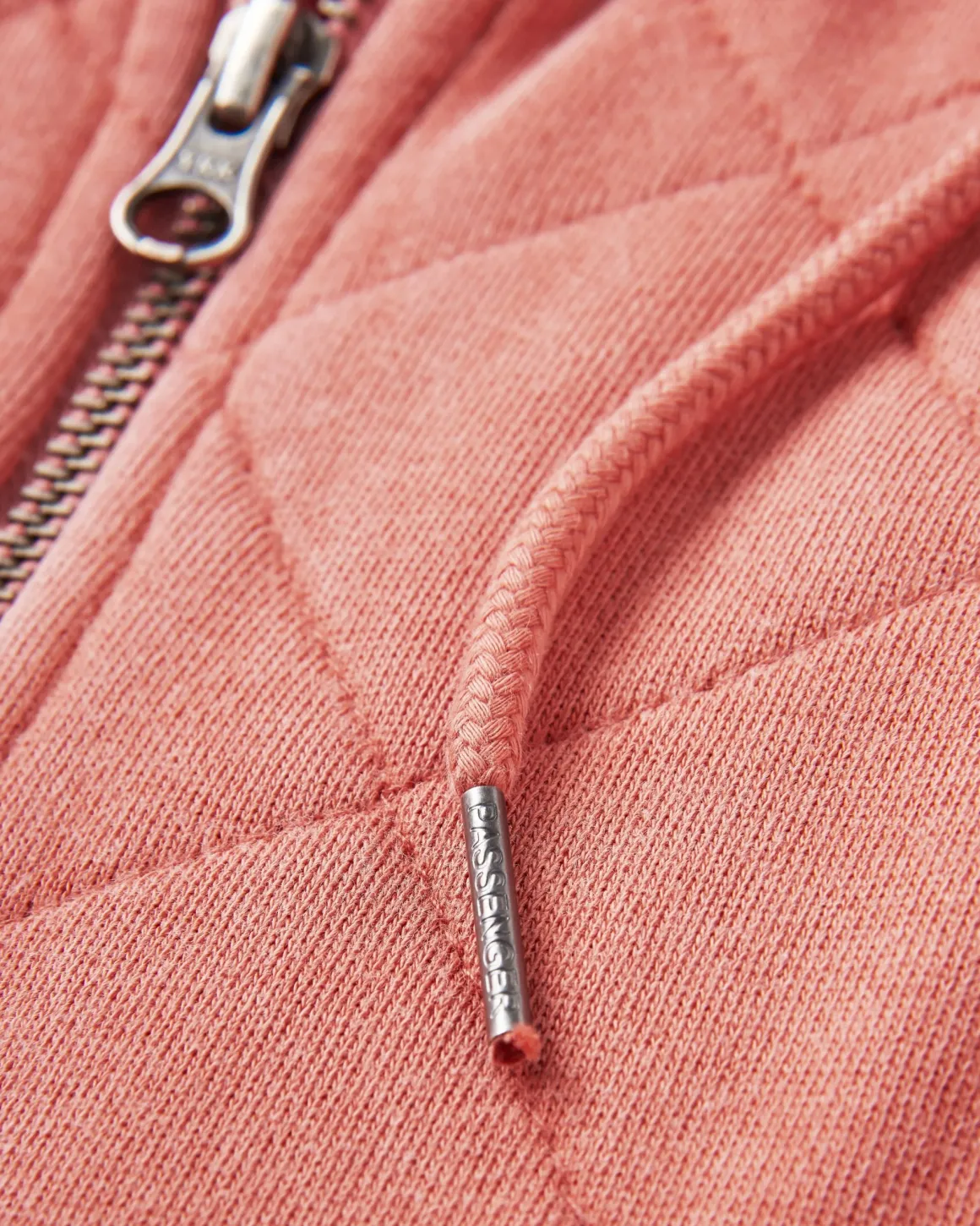 Getaway Recycled Quilted Full Zip Hoodie - Burnt Orange