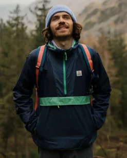 Gusto Recycled Windshell Pullover - Rich Navy/Dark Denim