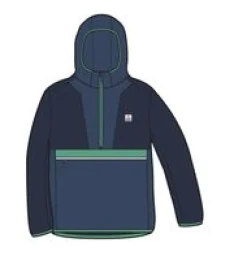 Gusto Recycled Windshell Pullover - Rich Navy/Dark Denim