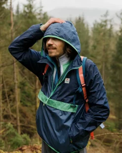 Gusto Recycled Windshell Pullover - Rich Navy/Dark Denim