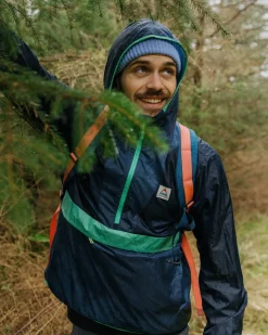 Gusto Recycled Windshell Pullover - Rich Navy/Dark Denim