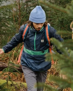 Gusto Recycled Windshell Pullover - Rich Navy/Dark Denim