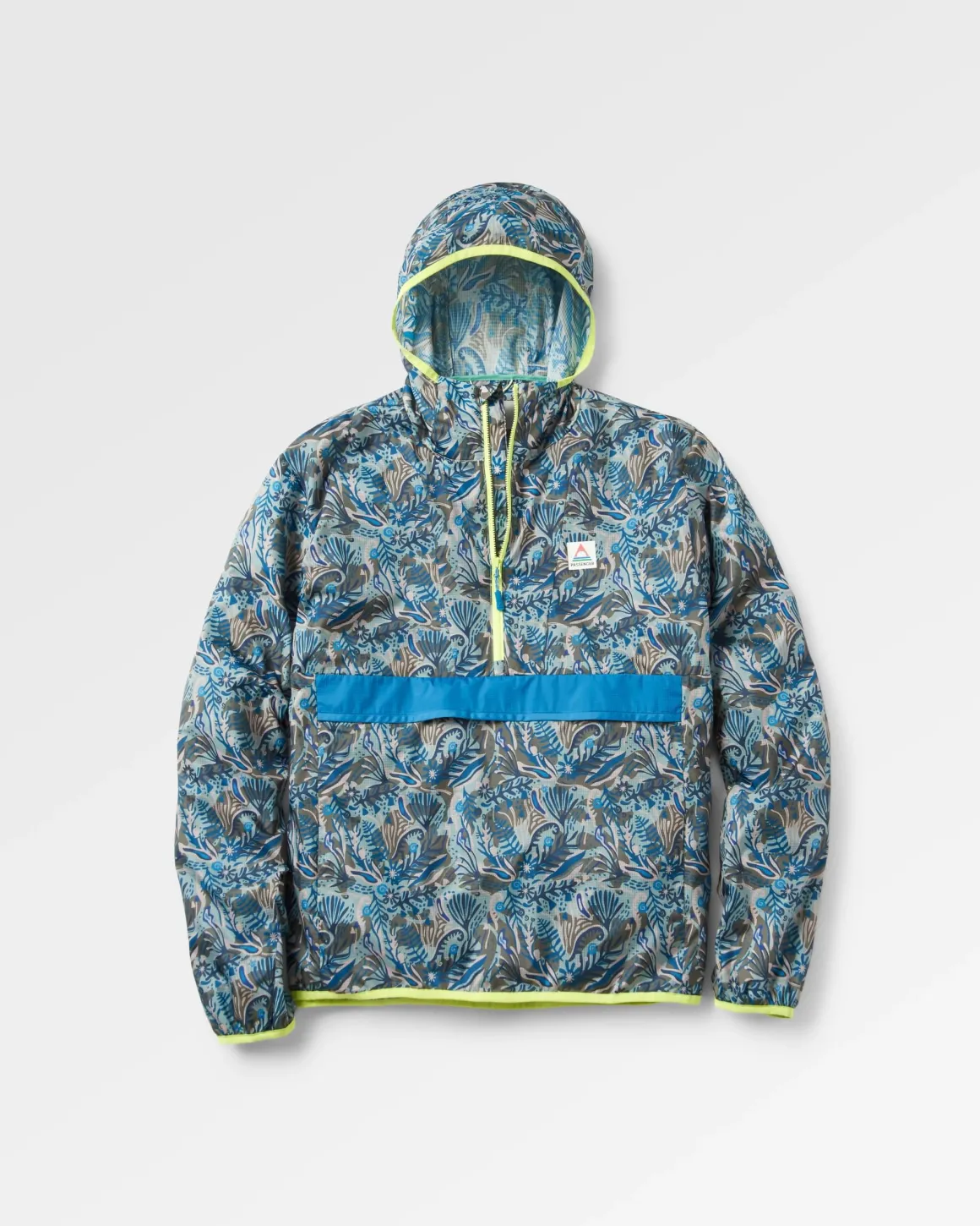 Gusto Recycled Windshell Pullover - Abstract Seaweed Pistachio