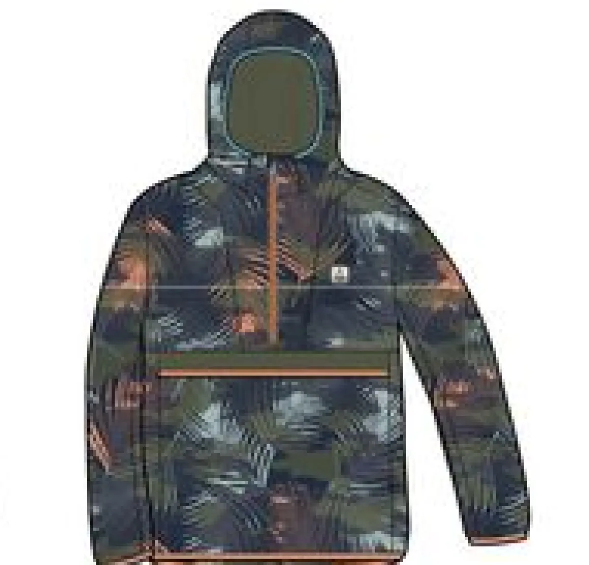 Gusto Recycled Windshell Pullover - Palm Camo Apricot