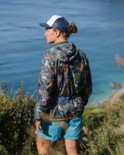 Gusto Recycled Windshell Pullover - Palm Camo Apricot