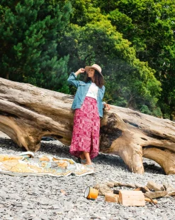 Hannah Skirt - Vintage Patchwork Wine