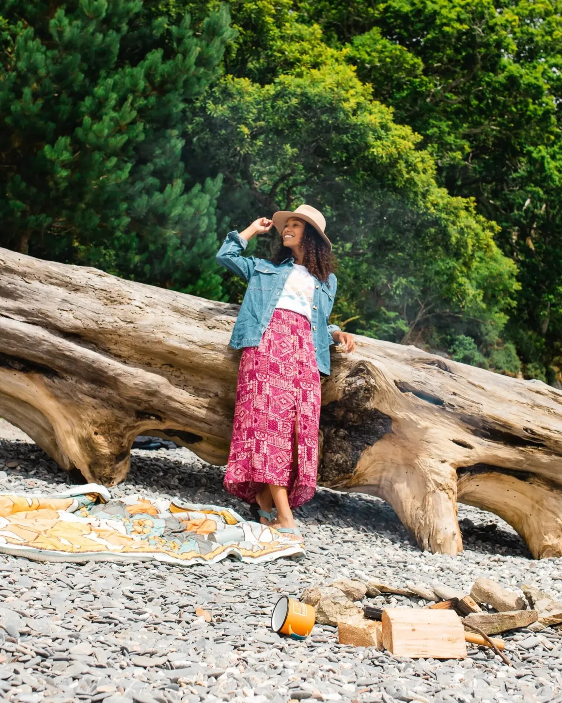 Hannah Skirt - Vintage Patchwork Wine