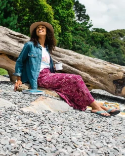 Hannah Skirt - Vintage Patchwork Wine