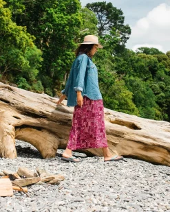 Hannah Skirt - Vintage Patchwork Wine