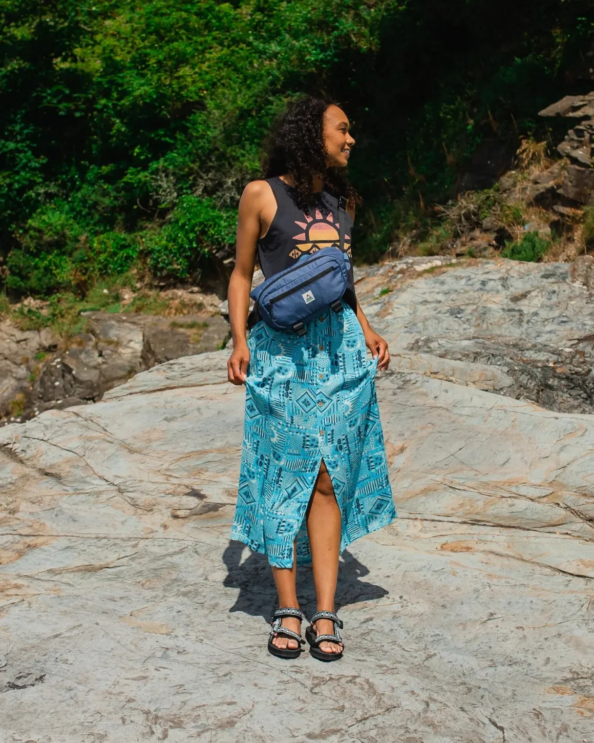 Hannah Skirt - Vintage Patchwork Blue Pool